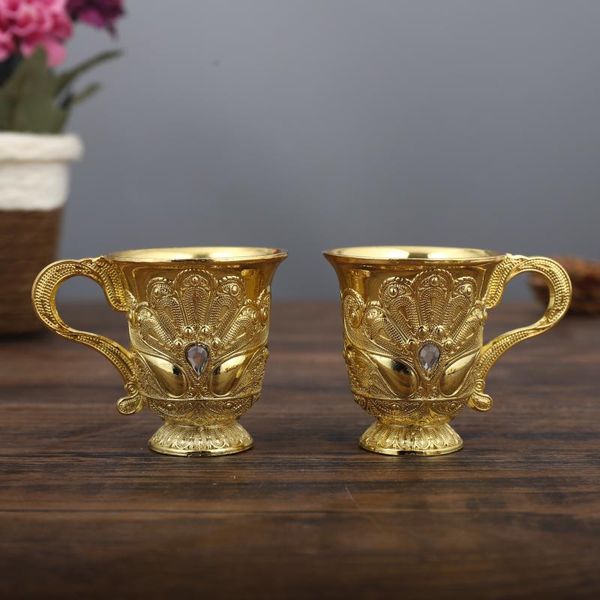 

cups & saucers european-style zinc alloy white wine glass high-end wedding home decoration ornaments retro creative personality spirits