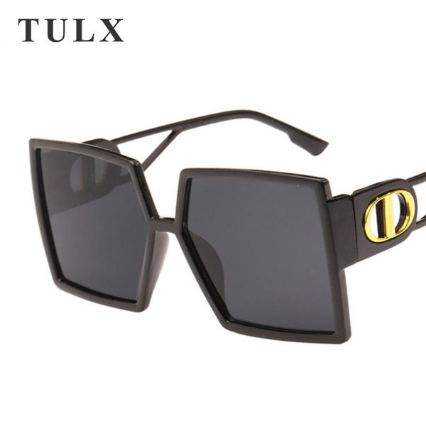 

sunglasses oversized square women vintage letter d frame men design big sun glasses uv400 eyewear female, White;black