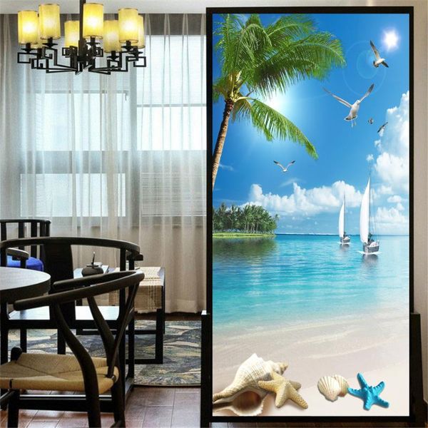 

window stickers privacy windows film decorative beach stained glass no glue static cling frosted