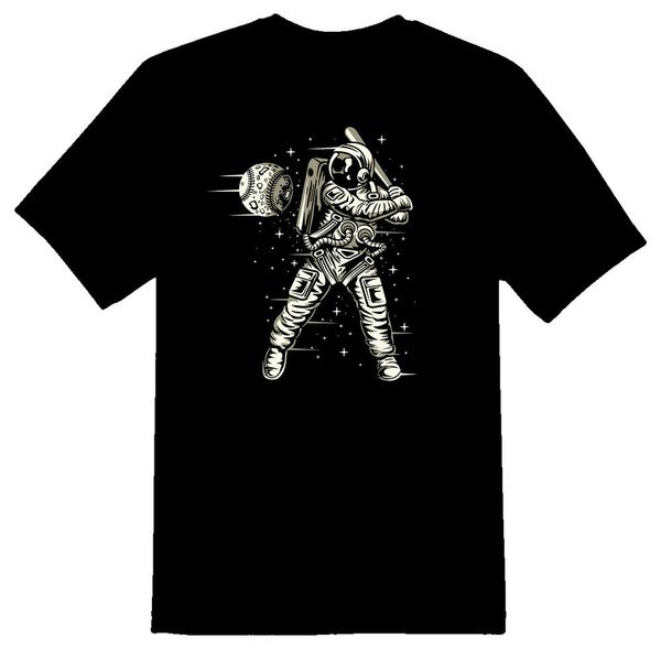 

space baseball astronaut black or white tee, White;black