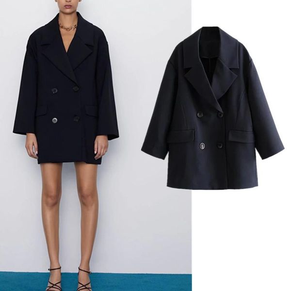 

women's suits & blazers zbza pure desire wind korean temperament autumn ladies 2021 solid color loose cardigan suit jacket, White;black