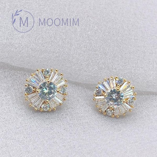 

stud moomim classic round earrings real gold plated charm fashion simple trendy jewelry women accessories, Golden;silver