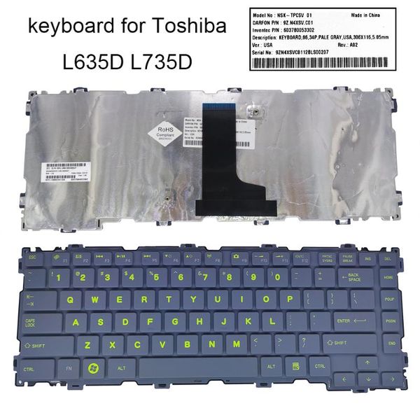 

notebook keyboard for satellite l635d l635 l735 l735d english lap keyboards original blue keycaps 9z.n4xsv.c01 lapreplacemen replace