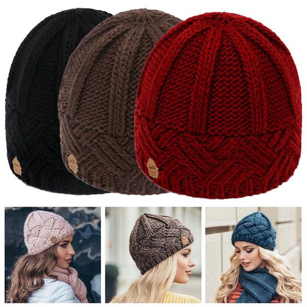 

beanies lattice thick wool knitted caps fashion autumn and winter men women decor