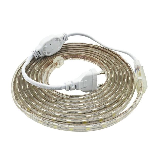 

strips smd ac220v led strip flexible light 60leds/m waterproof tape with power plug 1m/2m/3m/5m/6m/8m/9m/10m/15m/20m