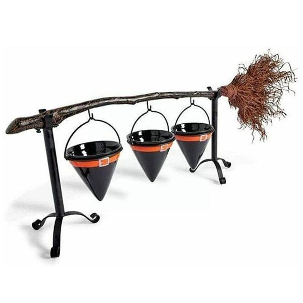 

kitchen storage & organization halloween witch hat broom snack bowl rack with removable organizer holder plate dessert basket shelves