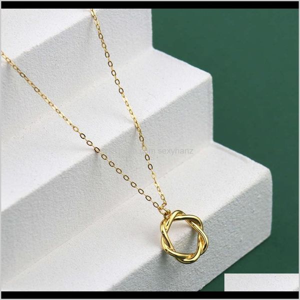 

pendant necklaces & pendants jewelry drop delivery 2021 net red indifference flower knot necklace personality luxury twist emcds, Silver