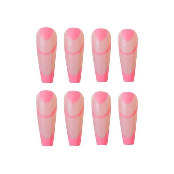 

false nails 24pc/set detachable matte ballerina wearable manicure press cover fake long coffin full on diy nail y5t0, Red;gold