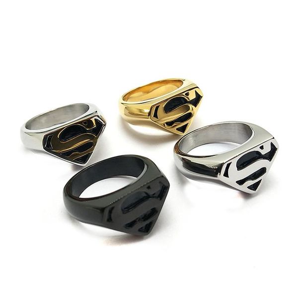 

european and american personality men's stainless steel ring anime cluster rings, Golden;silver