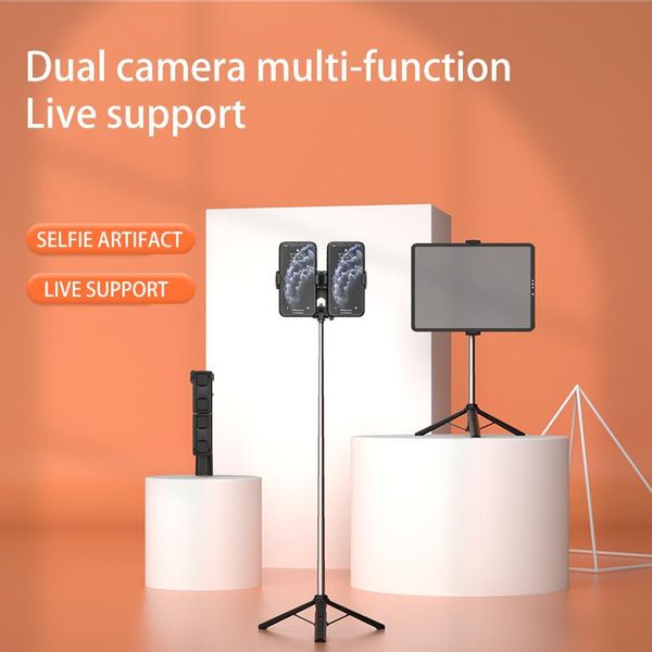 

selfie monopods design a32 dual phone clip rotation 360 tablet stand deskstable monopod extendable tripod blue tooths