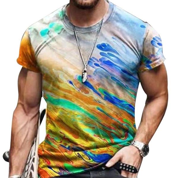 

men's t-shirts 2021 summer 3d printing color graffiti fashion casual men's round neck hip hop short sleeve t-shirt xxs-6xl, White;black