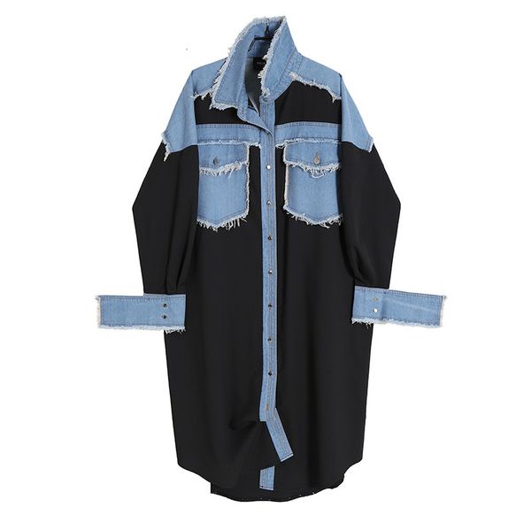 

dress 2021 shreds women elegant long sleeve denim dressed in d759 wholesale pockets, Black;gray