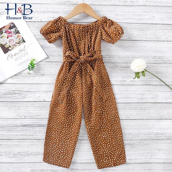 

humor bear children jumpsuit summer off-shoulder printed overalls one-piece toddler kids clothes jumpsuits, Blue
