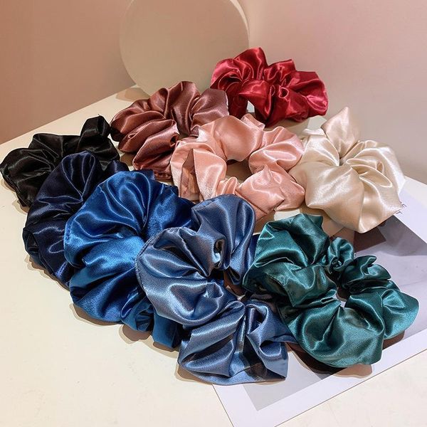 

french retro hair bands are fashionable wide-brimmed and wrinkled soft smooth have good glossiness accessories, Slivery;white