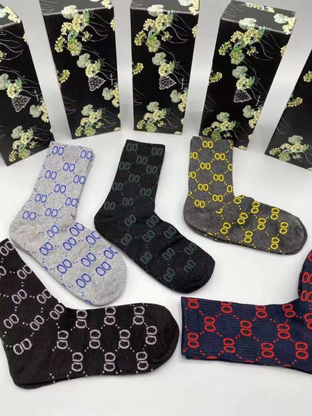 

men's socks designer men's and women's socks eight luxury sports four seasons letter printing brand cotton men women garter b, Black