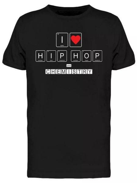 

periodic table i love hip hop tee men's -image by shutterstock, White;black