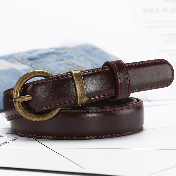 

belts retro belt women's simple all-match korean style student black trendy personality small pants men's thin wholesale, Black;brown