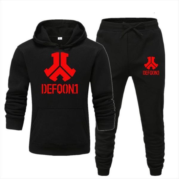 

autumn defqon 1 printed men tracksuit sweatshirt hoodie fashion pullover sportswear set, Gray