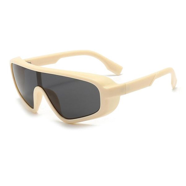

sunglasses 2021 one piece lens women goggles big frame fashion brand shades vintage plain men sun glasses female uv400, White;black