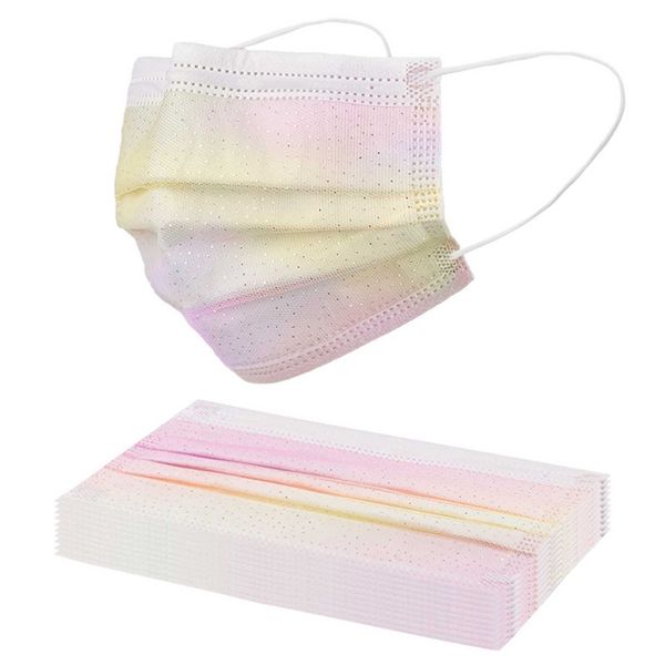 

10 pcs disposable face masks tie-dye funny mask great for home school and outdoors earloop face masks halloween cosplay