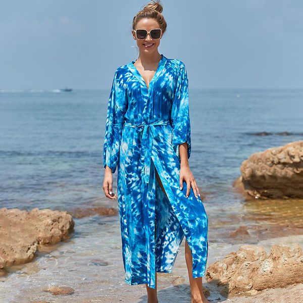 

print cotton beach dress sarongs cover-up swimwear pareo tunic bathing suit saida de praia bikini cover up q1169 women's, White;black