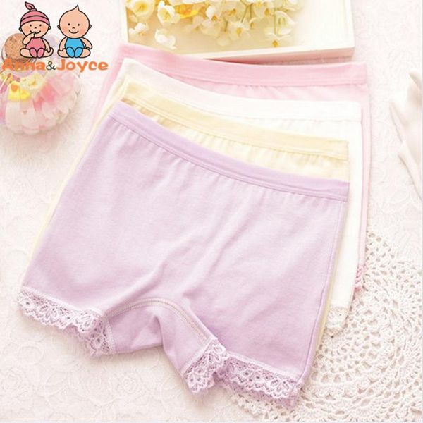 

panties 6 pcs/lot cotton lace pants children underwear girls safety candy color solid four shorts ftnn0070, Camo