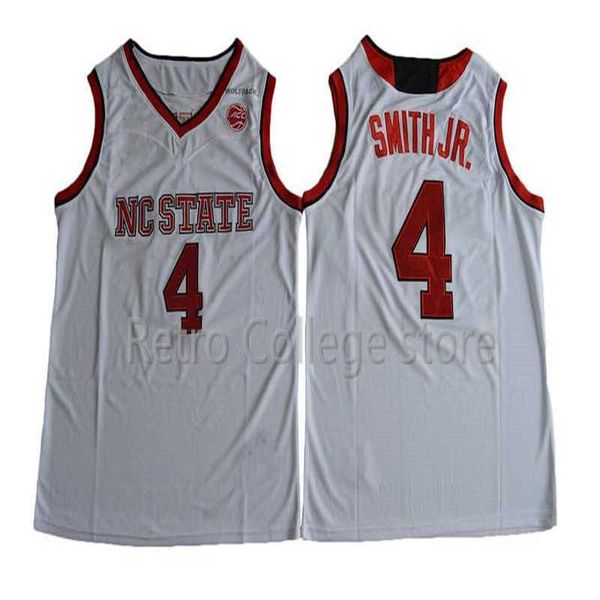 #4Dennis Smith JR. Maglie da basket NC State Wolfpack College Sport Tutte cucite Colore della squadra Rosso Bianco Punti di ricamo al 100%.