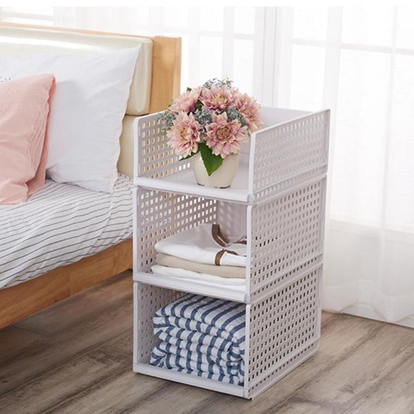 

drawer type closet storage rack foldable wardrobe partition shelf hangers & racks