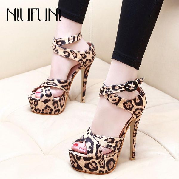 

dress shoes peep toe leopard stiletto high heels 2021 women's sandals waterproof platform female fashion super ladies, Black
