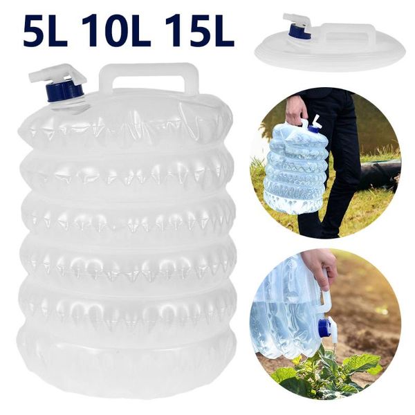 

5l-15l outdoor collapsible water bag camping foldable containers drinking multifunction storage bottle bags