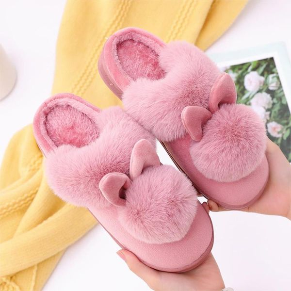 

winter womens indoor shoes cotton cartoon slippers warm home women cute plus size, Black