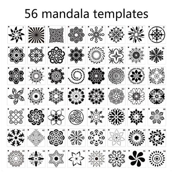 

craft tools 56 pack mandala dot painting templates stencils, small template stencils for diy art project rock painting, on
