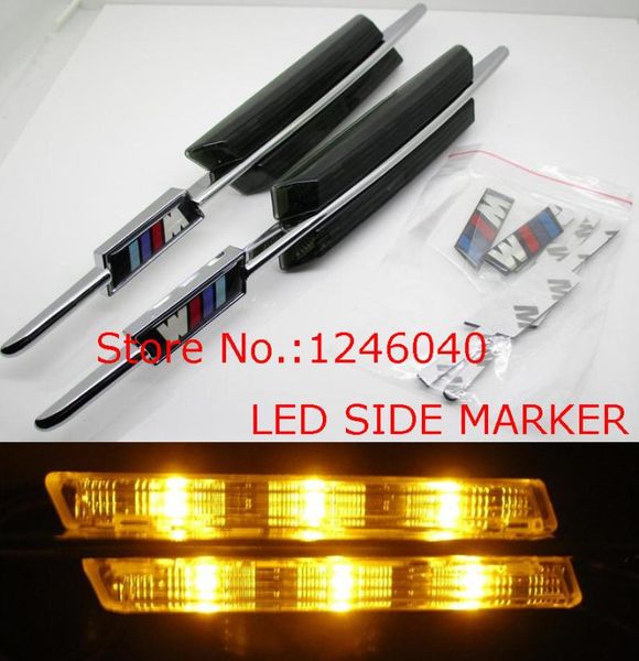 

emergency lights 2pcs smoked lens amber led fender side marker turn signal light for e60 e61 e82 e87 e88 e90 e91 e92 e93 canbus with m l