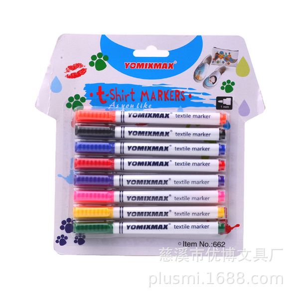 

of pack 8 ironls textile pens, fabric kite fan graffiti pens