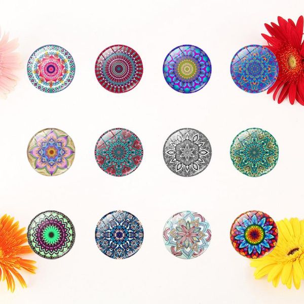 

fridge magnets 30pcs mandala series time refrigerator round glass creative stickers for home party wall decoration