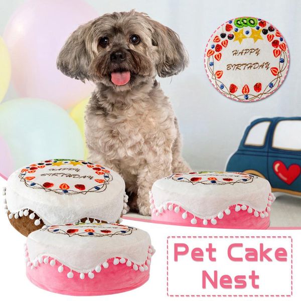 

kennels & pens warm pet supplies cake shape extra thick cotton pad creative house round orthopedic lounger sleeping cat puppy sofa dog bed