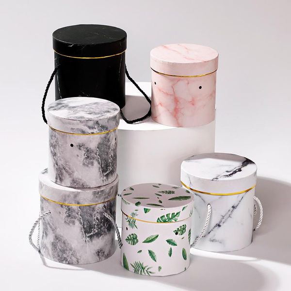 

gift wrap round box small drawstring bags bucket for decor flower with lid floral boxes packag wine bottle portable take away