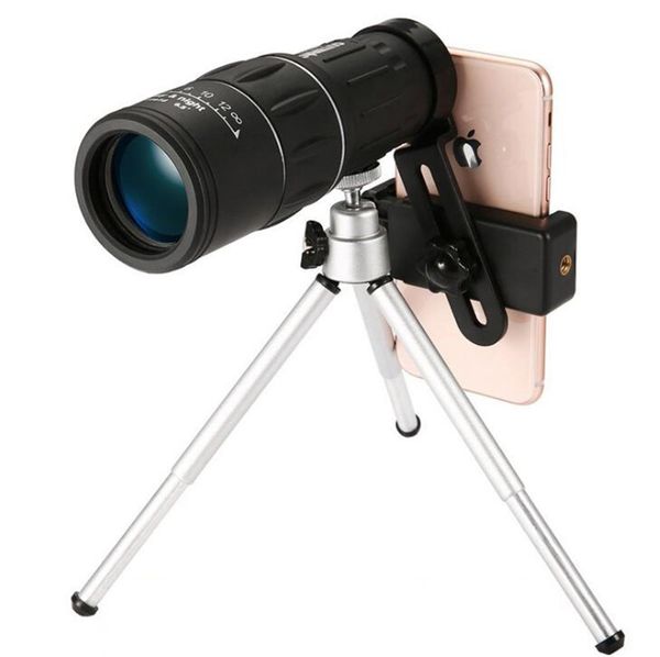 16X52 aggiornamento Telescopio HD Cannocchiale portatile monoculare per escursioni all'aperto con supporto universale per smartphone e treppiede Guarda il calcio 484 X2