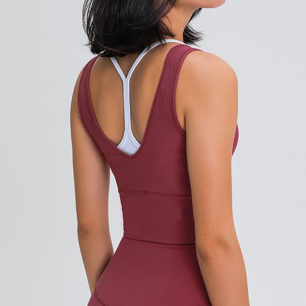 

new thread deep v sports bra for women, Black;white