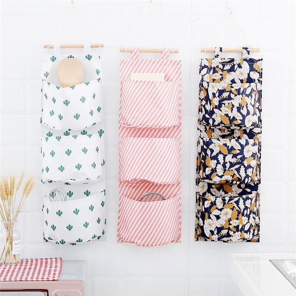 

storage boxes & bins 1 pc wall-mounted color oxford cloth bag creative door rear hanging multi-layer closet organizer