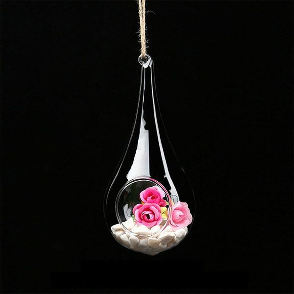 

vases table hanging water drop shaped plants bottle glass vase terrarium yard decor