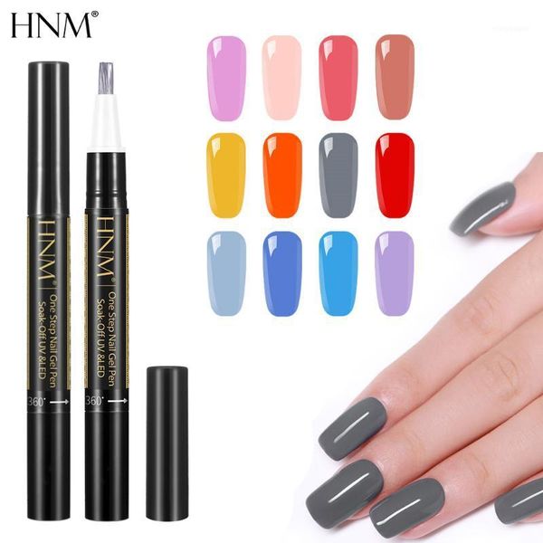 

5ml 3 in 1 one step nail gel polish pen art no base coat long lasting uv led lamp lacquer varnish soak off 28 color1, Red;pink