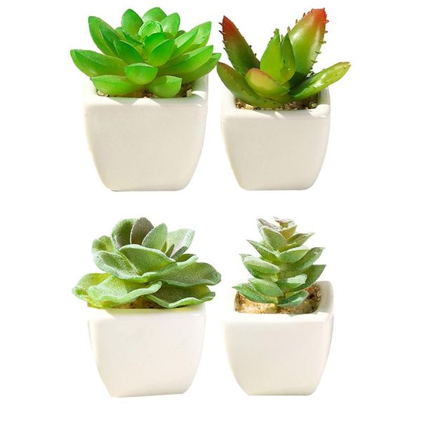 

mini vivid cactus succulent home garden decoration artificial bonsai plant with vase for office table decor indoor fake plants decorative fl