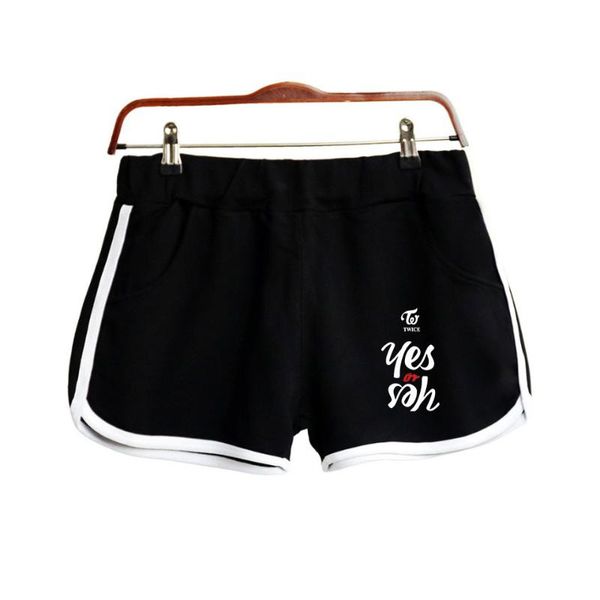 

women's shorts twice korean girl singing group hip hop trunks summer quick dry men short pants beach wear, White;black