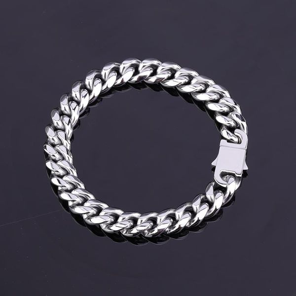 Bracelets de charme 2 tipos de fundo 10mm Chain Chain Link Silver Color Bracelet