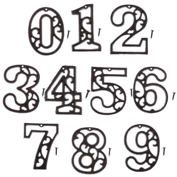

novelty items iron digital wall decoration cafe bar restaurant diy house number table telephone plate