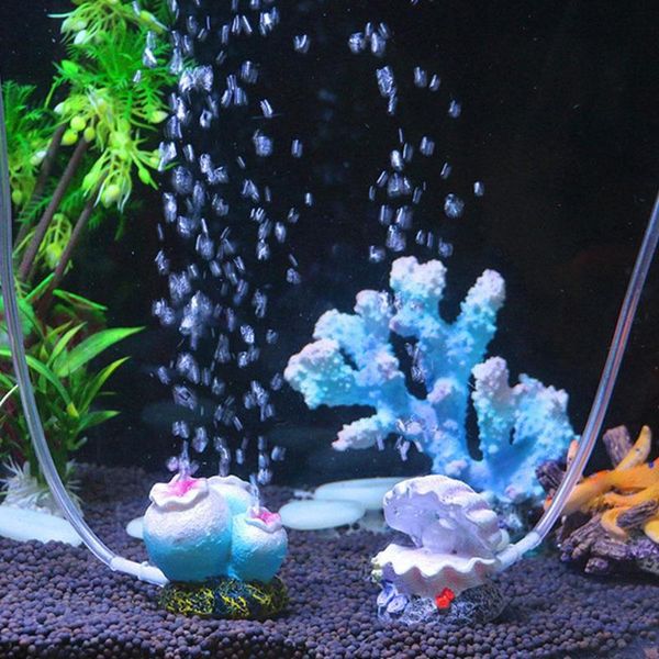 

simulate pearl shell aquarium decoration toy oxygen pump bubble stone air volcanic coral fish bowl decorations
