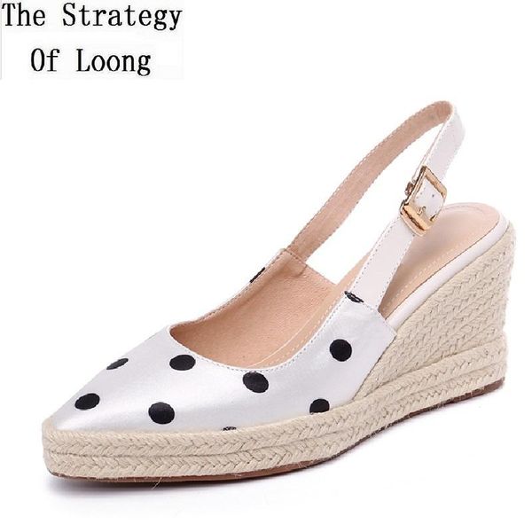 

outdoor plus size 43 44 women colors block platform silk buckle pointed toe sandals ladies wedges back strap shoes 20210204, Black