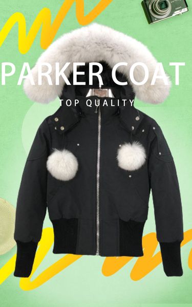 

2021 men and wemen real wolf fur collar down jacket coats warm winter coats outwear jackets parkas canadajd03, Black