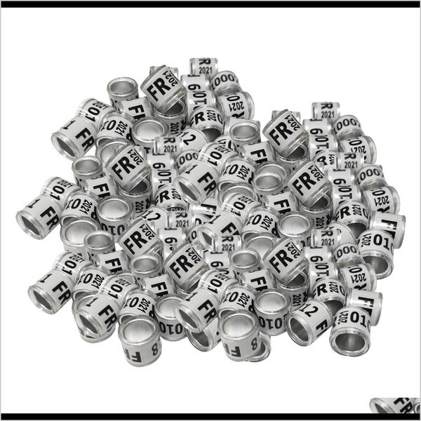 100pcs 2021 alum￭nio pomba de pombos rings de pombos as bandas numeradas de cores diferentes para a escolha de outros suprimentos qtg6o